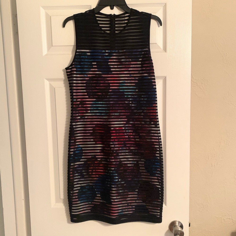 Black and Floral Fitting Dress